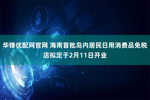 华锋优配网官网 海南首批岛内居民日用消费品免税店拟定于2月11日开业
